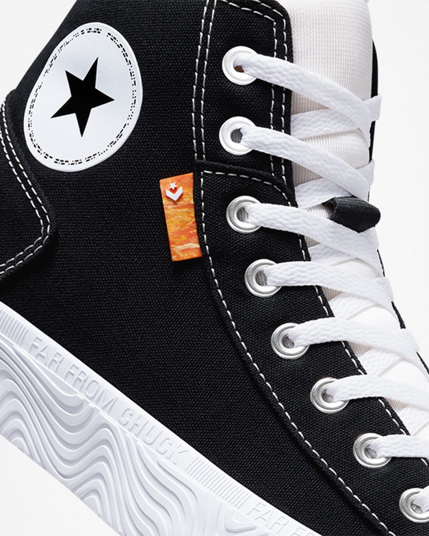 Tenisi Inalti Barbati Converse Chuck Taylor Alt Star Panza Negrii Albi | RO PXHQE902